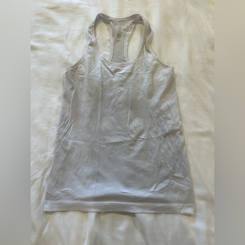 WHITE LULU LEMON SWIFTLY TANK